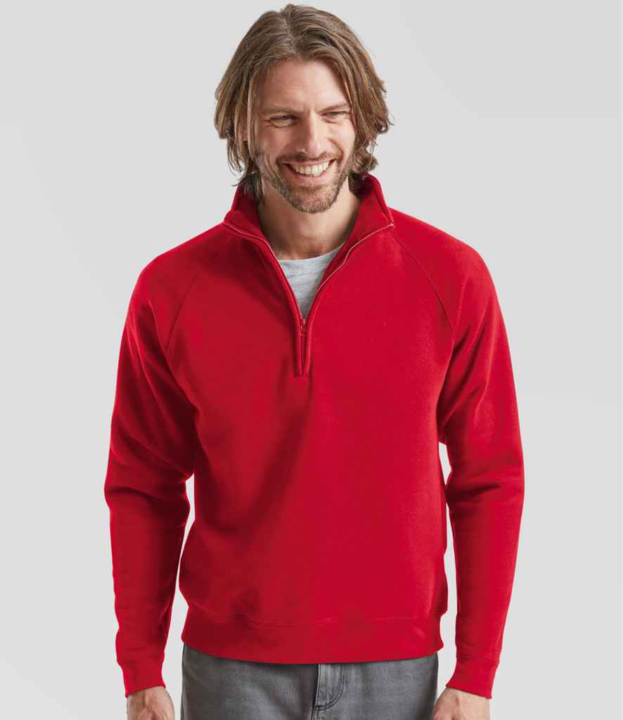 Fruit of the loom zip neck sweatshirt best sale